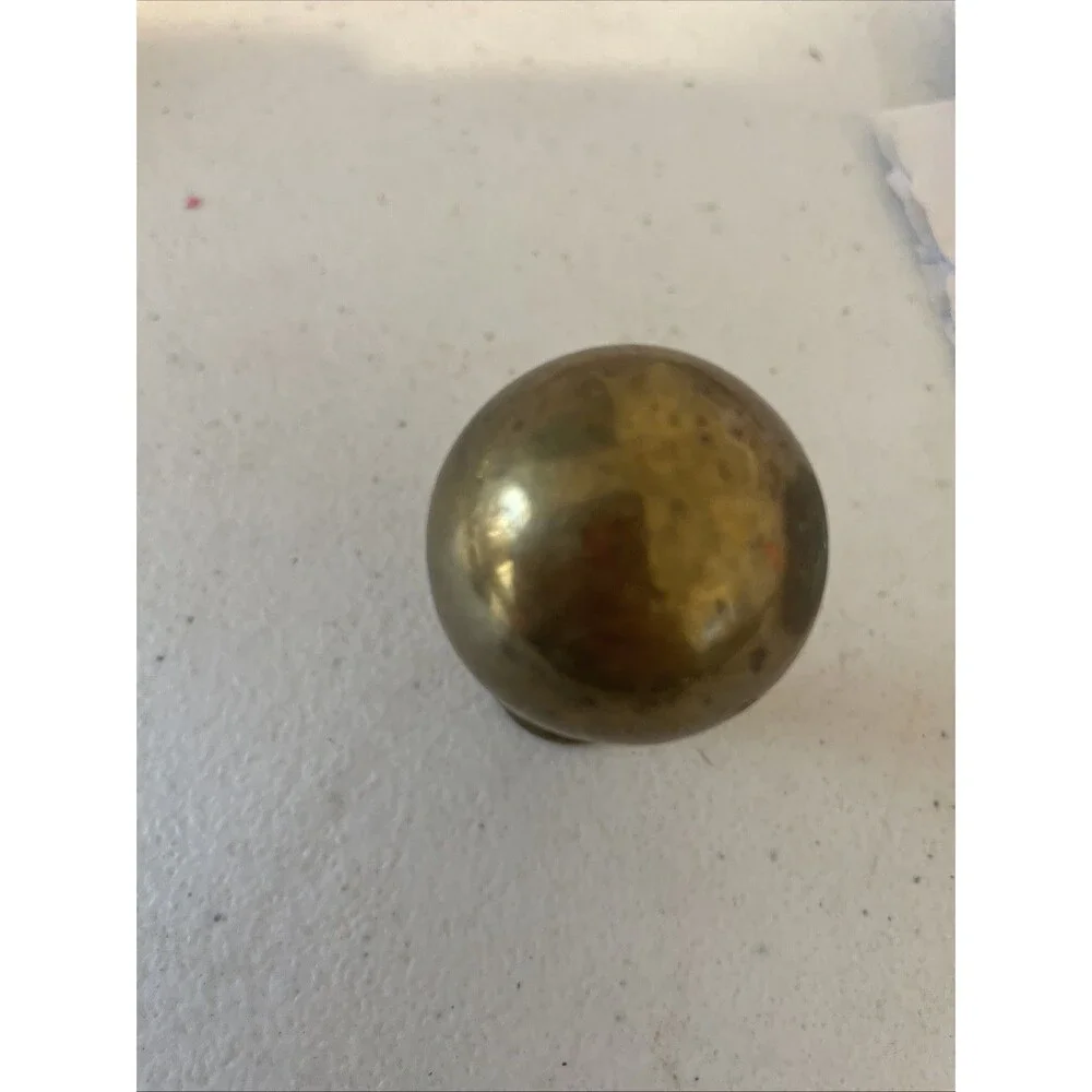 Vintage Heavy Solid Brass Ball Knob 2 Inch Diameter Weighs 5.8 Ounces